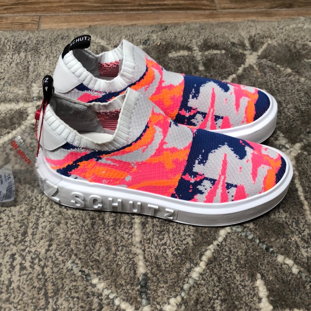 Schutz colorful slide on tennis shoes